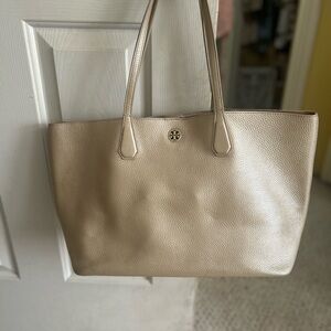 Tory Burch Shimmering Gold Leather Tote